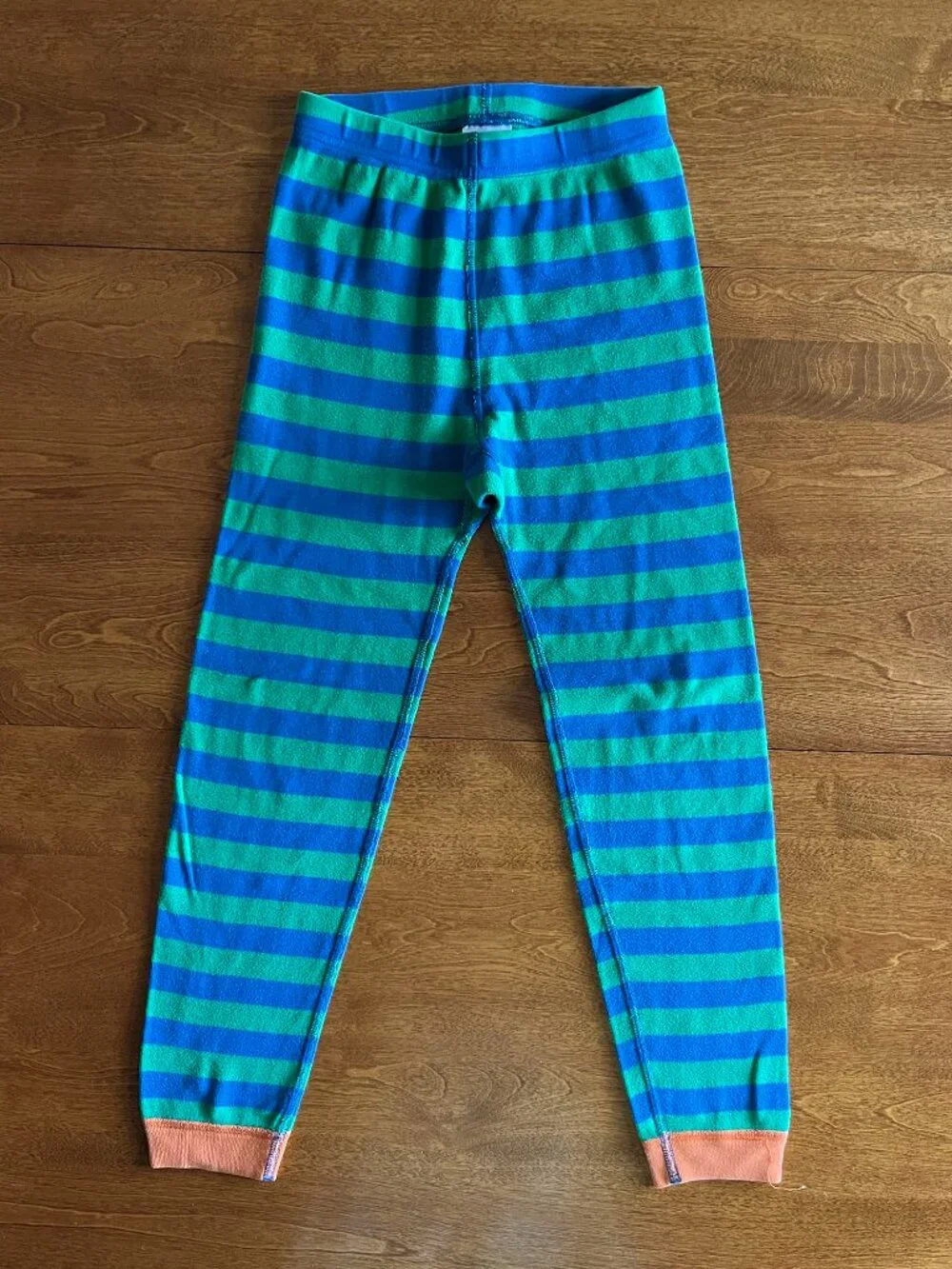 Hanna Andersson blue and green stripe pajamas 130